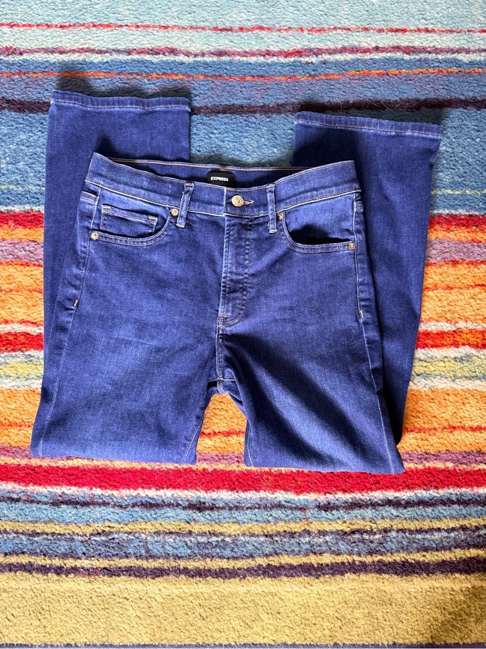 Express Women’s Indigo Slim Straight Crop Jeans